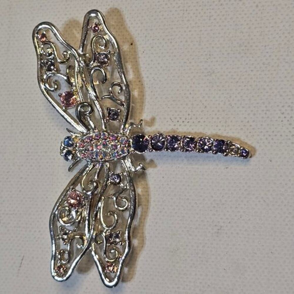 Treska Jeweled Dragonfly Broach Brooch - Picture 8 of 8